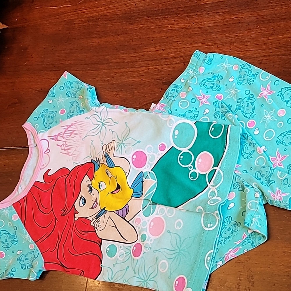Disney Princess Ariel Little Mermaid pajama short set